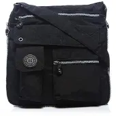 Bag Street Schwarze Kelly-Umhängetasche im City-Stil