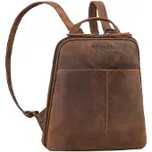 OEM Kleine elegante leren Stadt- und Reise-Tasche mit antidiefstalcompartiment, Eichenhol-braun