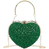 Azomor Elegante Handtasche mit Strass und Herzform für besondere Anlässe