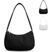 OEM Schwarzes Leder-Schultertasche für Damen mit großem Innenfach
