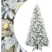 vidaXL Künstlicher klappbarer Weihnachtsbaum Weiß 210 cm PE und PVC