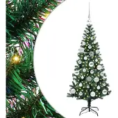 vidaXL Künstlicher vorbeleuchteter Weihnachtsbaum Grün 120 cm