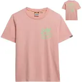 Superdry für Damen. W1011746A Roadside Trade T-Shirt rosa (S), Lässig, Baumwolle, Kurzarm