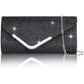 OEM Elegante Damen-Shouldertasche mit Pailletten, abnehmbarer Kette, schwarz