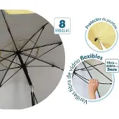 OEM Aluminium Strandsonnenschirm Ø 180 cm mit UPF 50+ - Gelb