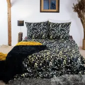 OEM Luxus-Bettwäsche-Set mit Blumenmuster in Schwarz und Gold, 200 x 220 cm