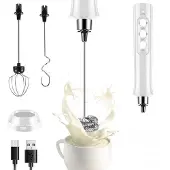 OEM Elektrischer Milchschäumer - 3 Geschwindigkeiten - USB-Ladung - 3-Gartenweiß