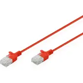 Digitus CAT 6 U-UTP Slim Patchkabel, 0,3 m, Rot, 0,3 m, Cat6, U/UTP (UTP), RJ-45, RJ-45, Rot