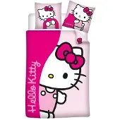 Aymax Hello Kitty Mädchen Flanell Bettwäsche 2tlg. Set 135-140x200 65x65 Baumwolle