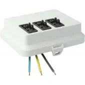 Kaiser AT6031 Steckbar Frontteil AK2, Wieland GST18,, in:3pol H07V-U, out:3x 3pol sw L1, 125x100x42 mm, lichtgrau - 10 Stück