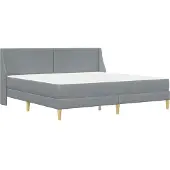 vidaXL Bettgestell mit Matratze Hellgrau 200 x 200 cm Polyester