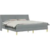 vidaXL Bettgestell mit Matratze mit Kopfteil Polyester