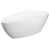 Hak ELIPSIE - Gussmarmor-Badewanne, 157x70x56cm, weiß glänzend