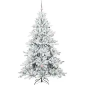 vidaXL Künstlicher klappbarer Weihnachtsbaum Weiß 210 cm PVC und Stahl