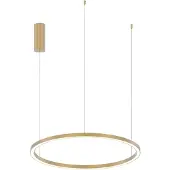 LUCE Design LED-Pendellampe Hoop, goldfarben, Ø 80 cm, Metall, CCT