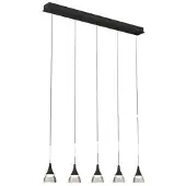 Azzardo LED-Pendelleuchte Dalmatia 5 schwarz AZ2910 25W 1500lm 3000K IP20 80cm schwarz