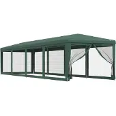 vidaXL Partyzelt mit 8 Mesh-Seitenteilen Grün 4x4 m HDPE
