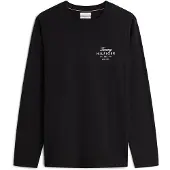 Tommy Hilfiger Script Stack Ls Regular Black Größe: XL | Longsleeves Outlet | Herren | Schwarz