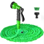 DigiRigi Ausziehbarer flexibler Gartenschlauch 30 m – Bewässerungsschlauch mit 8 Sprühmodi, kompakt, grün