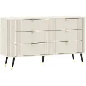 Feldmann-Wohnen Schubladenkommode Onyx Sideboard Kaschmir Gold Größe wählbar