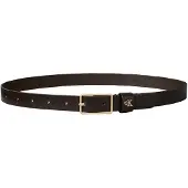 Calvin Klein Ledergürtel JEANS "SQUARE BUCKLE CK LOOP 25MM", Damen, Gr. 110, braun (delicioso), Rindsleder, Gürtel Ledergürtel, Größenverstellbar