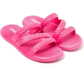 Brasileras Damen Zehensandalen mit rutschfester Sohle bequem schuhe strand/schwimmbad/stadt fuchsie 37 EU - UBSIR