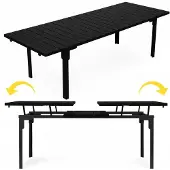 Northio Ausziehbarer Gartentisch für 12 Personen, 180-240 cm, Stahl & HDPE