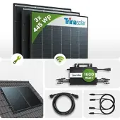 TEPTO 1380Wp Balkonkraftwerk Smart mit Hoymiles Mikrowechselrichter - Schrägdach...
