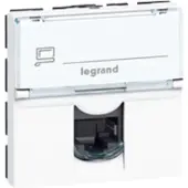 Legrand 076574 Mosaic 1-fach RJ45, Kat 6A, UTP, 2-modulig, Farbe: Ultraweiß