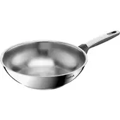 Tefal Wok "Emotion+", silber (edelstahl), B:29,6cm H:12,5cm L:48,5cm Ø:28cm, Pfannen, Wok, Premium Edelstahl, Induktion, spülmaschinenfest, hochglanzpoliert