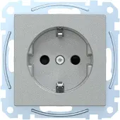 Schneider Electric Schuko-Steckdose, 1-fach, Berührungsschutz, Steckklemmen, System M, aluminium, Artikelnummer MEG2300-0460