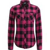 Urban Classics Langarmhemd "Damen Ladies Turnup Checked Flanell Shirt" 1 Stk.