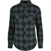 Urban Classics Langarmhemd "Damen Ladies Turnup Checked Flanell Shirt" 1 Stk.