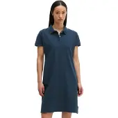 Marc O'Polo Polokleid , Damen, Gr. L, N-Gr, blau (deep night blau), Piqué, Obermaterial: 96% Baumwolle, 4% Elasthan, regular fit kniefrei, Kleider Polokleid, regular aus Piqué-Jersey