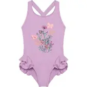 Color Kids - Kid's Swimsuit with Application - Badeanzug Gr 110 lila