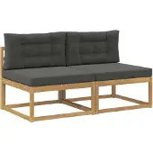 vidaXL 2 Stück Outdoor Mittelsofa Polyester Weiß