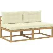 vidaXL 2 Stück Outdoor Mittelsofa Polyester Weiß