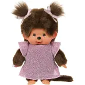 Monchhichi Puppe Mädchen rosa Glitzerkleid 20 cm Kuscheltier Spielzeug