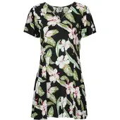 Roxy Sommerkleid "Fresh Breeze Mini", Damen, Gr. XL, US-Größen, bunt (anthrazit spring charming), Obermaterial: 100% Viskose., Kleider Sommerkleid