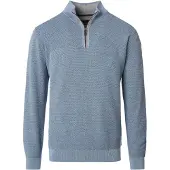 Casamoda Halfzip Pullover Structure Melange Blau