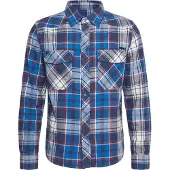 Brandit Flanellhemd "Check Shirt", Herren, Gr. S, US, blau (blau, weiß), Obermaterial: 100% Baumwolle CO., Hemden Flanellhemd