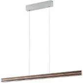 Quitani LED-Hängelampe Lisene, walnuss/silber CCT 117cm dim.