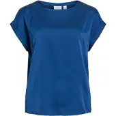 Vila "VIELLETTE S/S SATIN TOP - NOOS" Kunstfaser, regular fit