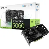 PNY GeForce RTX 5060 8GB, GeForce RTX 5060, 8 GB, GDDR7, 128 Bit, 7680 x 4320 Pixel, PCI Express x8 5.0