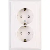 Kopp Malta 2-Fach-Schutzkontakt Steckdose, Creme-weiß, 927601084