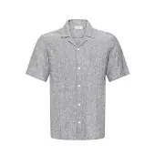 Casual Friday Leinenhemd "Leinenhemd CFSauby Linen Mix", Herren, Gr. S, N-Gr, blau (schwarz navy melange), Obermaterial: 80% Leinen LI. 20% Baumwolle CO., Hemden Leinenhemd