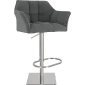 BellaFurn Barhocker grau – Barhocker – verstellbarer und ergonomischer Komfort – Akzente aus Edelstahl