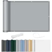 OEM Balkonscherm 100x600cm Ondoorzichtig Grijs Tuin Terras-Licht Windscherm UV-bescherming