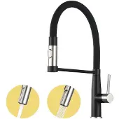OEM Flexible Küchenarmatur - 360-Grad-Drehbar - Stahl - Schwarz