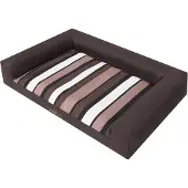 OEM Großes Hundekissen mit Dunkelbraunen Streifen | Bequemes Hundebett 118x78 cm